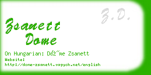 zsanett dome business card